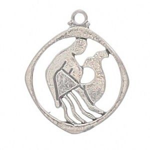 Pewter ZODIAC SIGN Aquarius PENDANT laser cut